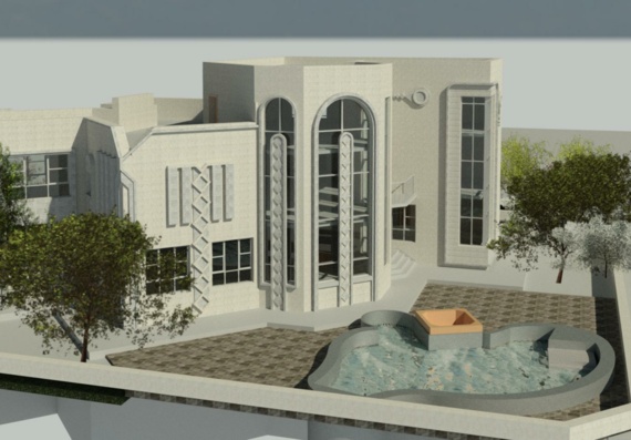 Two-storey Arabic style building in revit