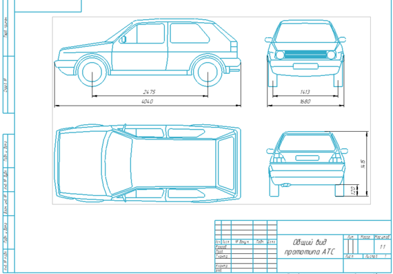 Blueprint VW Golf 2