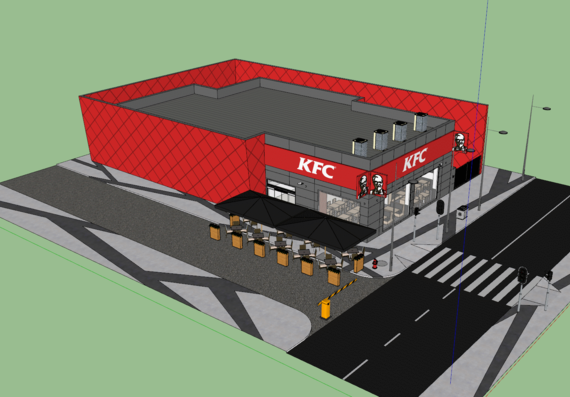 KFC restaurant in sketchup
