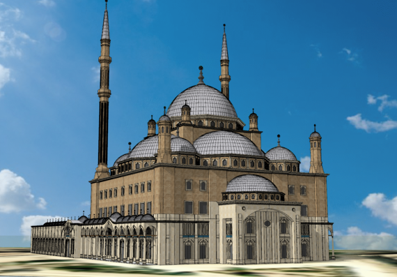 Мечеть Мо-Али - 3D модель в sketchup