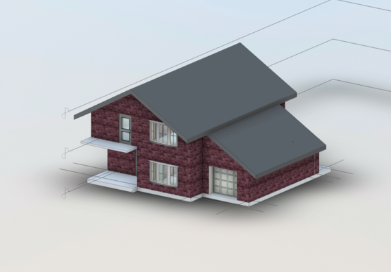 Two-storey attic house in revit