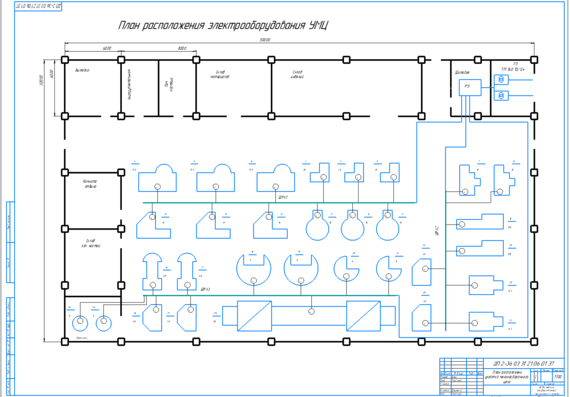 Layout plan of the equipment of the machine assembly shop