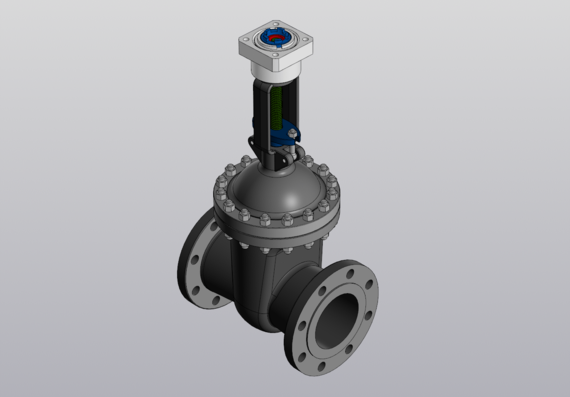 Cast steel wedge gate valve with rising stem for electric drive