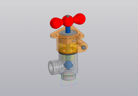 Angle valve - assembly in 3D