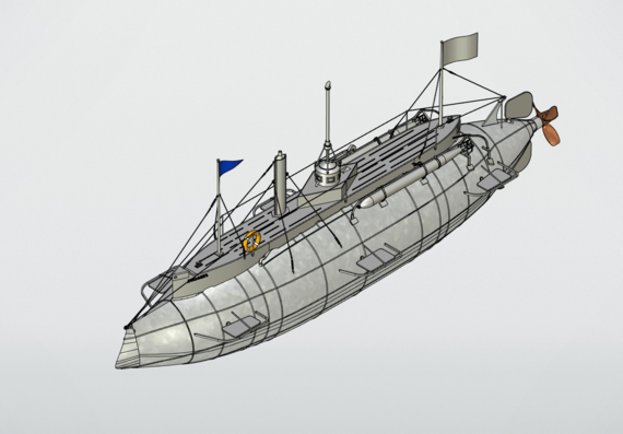 Подводная лодка «Дельфин» в масштабе 1:72