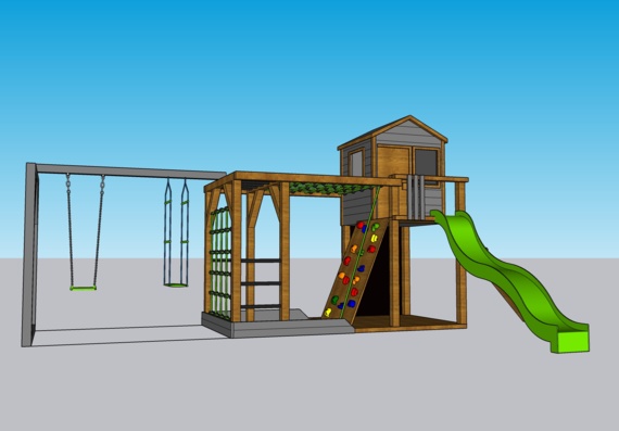 Детская площадка - 3D модель | Скачать чертежи, схемы, рисунки, 3D модели,  техдокументацию | AllDrawings