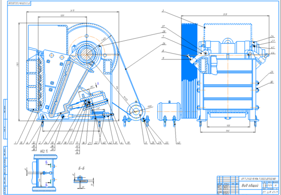 Drawing general view of jaw crusher