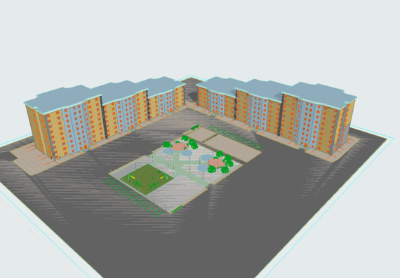 Residential buildings of variable number of storeys in archicad