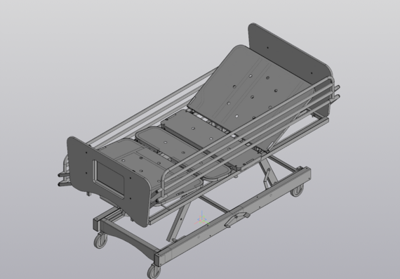 Medical multifunctional mechanical bed K-DZ, 3D scan
