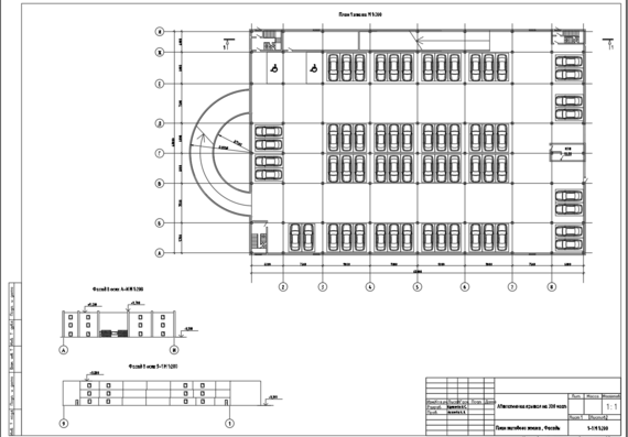 Garage parking project, plans, section