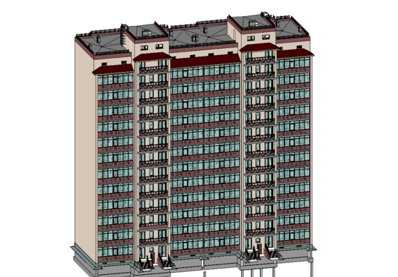 12-storey residential building in Revit