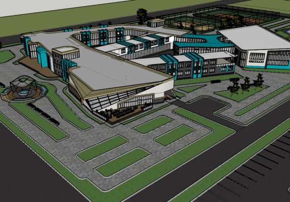 School for 2000 students in sketchup