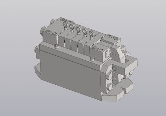 3D модель многоместного станочного приспособления для фрезерной операции