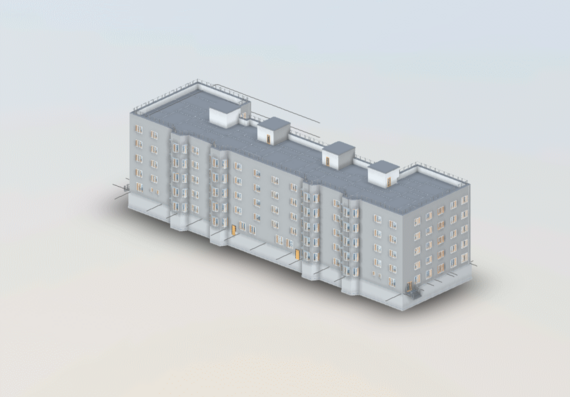Reconstruction of a residential building in revit
