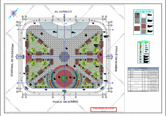 Plan of the square with the development of coatings
