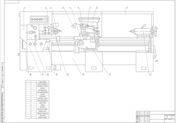 Drawing of the general view of the machine 16D25