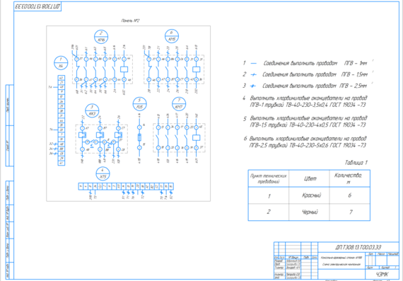 Console milling machine 6M88 - Electrical wiring diagram