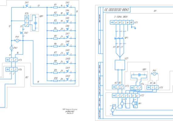 Laboratory stand - electrical circuit diagram