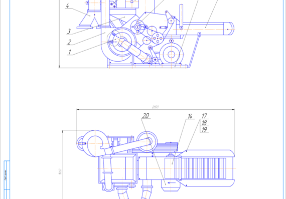 Universal feed crusher KDU-2 Assembly drawing