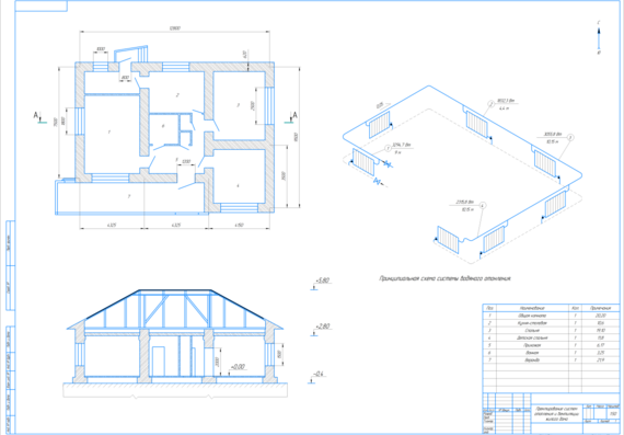 Design of heating and ventilation systems for a residential building