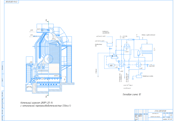 Boiler dkvr-20-14 - thermal diagram of the boiler room