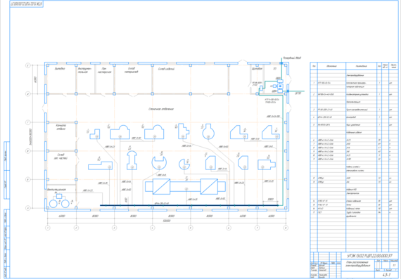 Electrical equipment layout plan