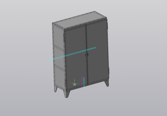 3D model of a safe made of sheet plates