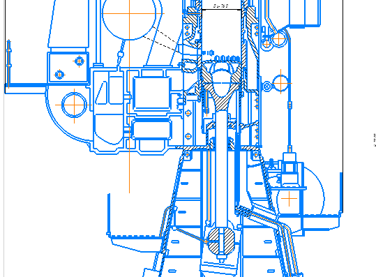 Cross-section of Sulzer's main marine engine - RND76