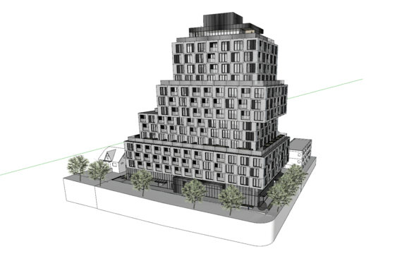 High-rise in sketchup