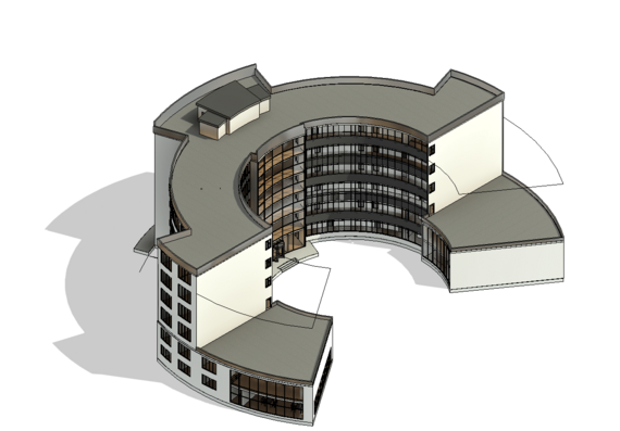Spa hotel with 70 beds in revit