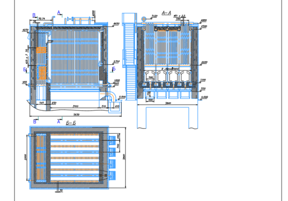 Section of the boiler TVG-8M
