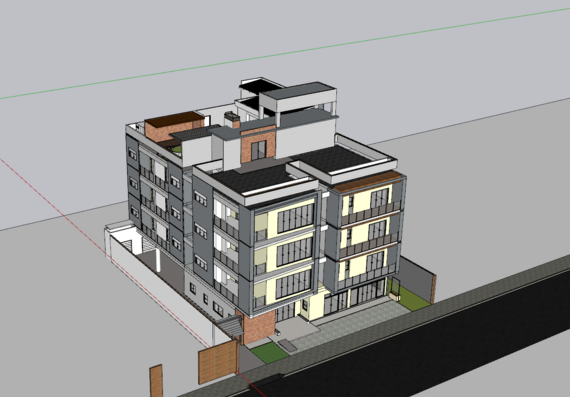 Multi-storey building in sketchup