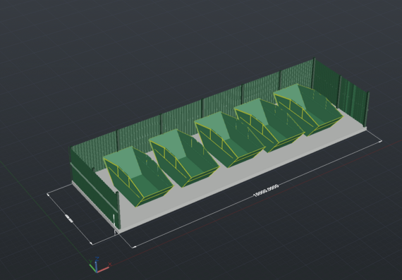 3D template of a bunker with a platform