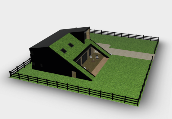 House in the woods in sketchup
