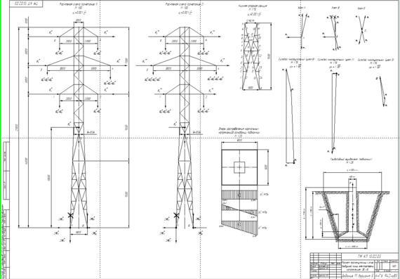 Calculation of intermediate supports of an overhead power line. Calculation of the gearbox