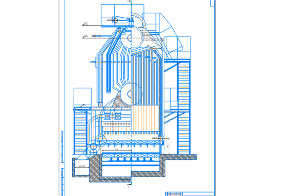 Longitudinal section of the boiler Dkvr 20-13-250