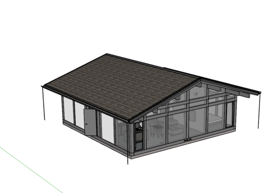 House with interior in sketchup