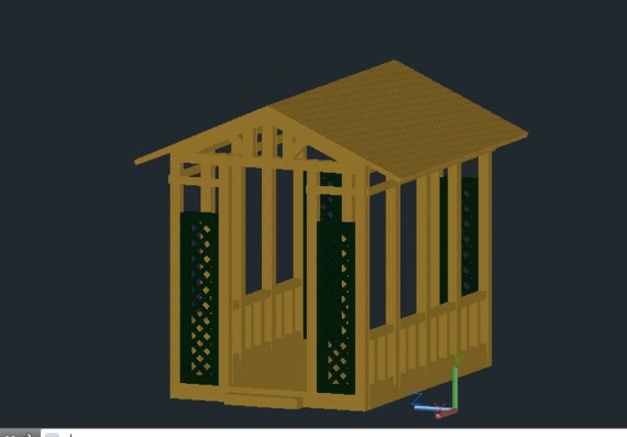 Design project of a gazebo made of timber