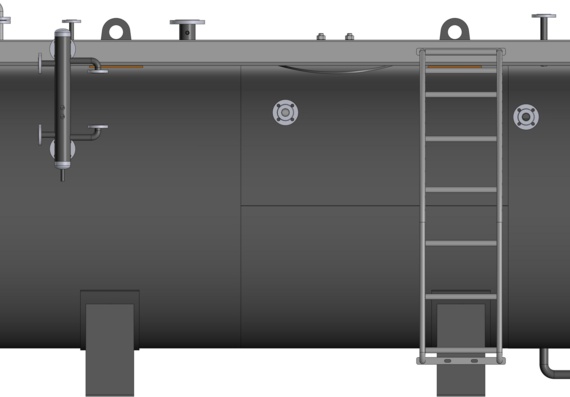Steam boiler with a capacity of 2 tons per hour 10bar