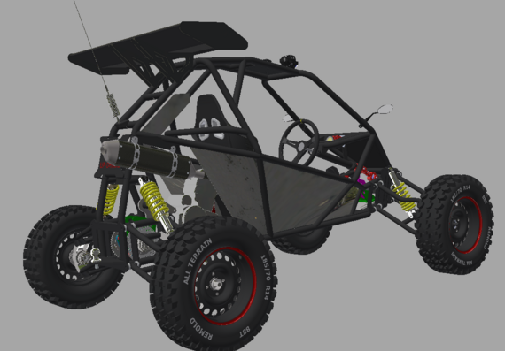 Buggy Cart Cross 250cc 3D Model