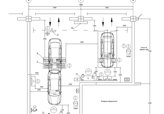 Technological project for the placement of machine tools in the vehicle diagnostics area