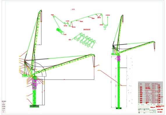 Dahan tower crane with boom WTL 3035