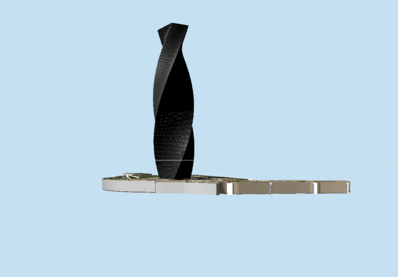 Model of a skyscraper in archicad