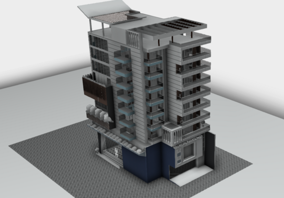 Elite residential complex in sketchup