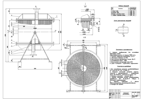 Drawing of Spiral Heat Exchanger