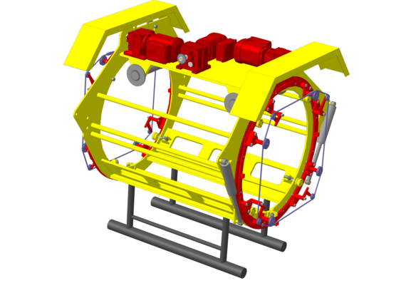 3D модель машины для очистки изоляционного покрытия магистральных газонефтепроводов