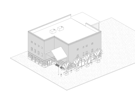 Two-storey residential building in revit with décor