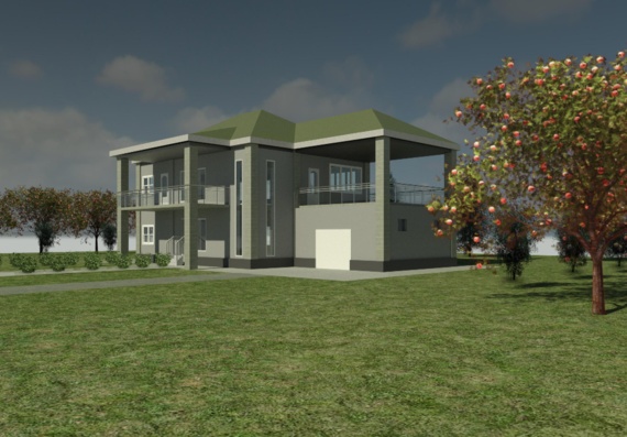 Cottage house in revit