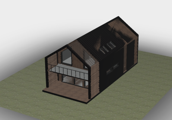 17x12 деревянный дом sketchUP