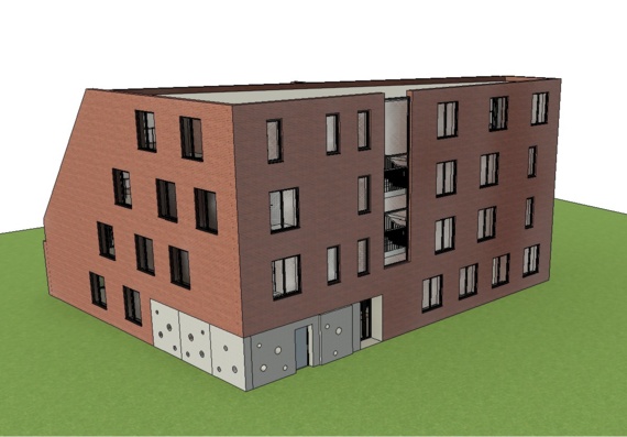 Малоэтажный жилой дом - 3D модель в Revit